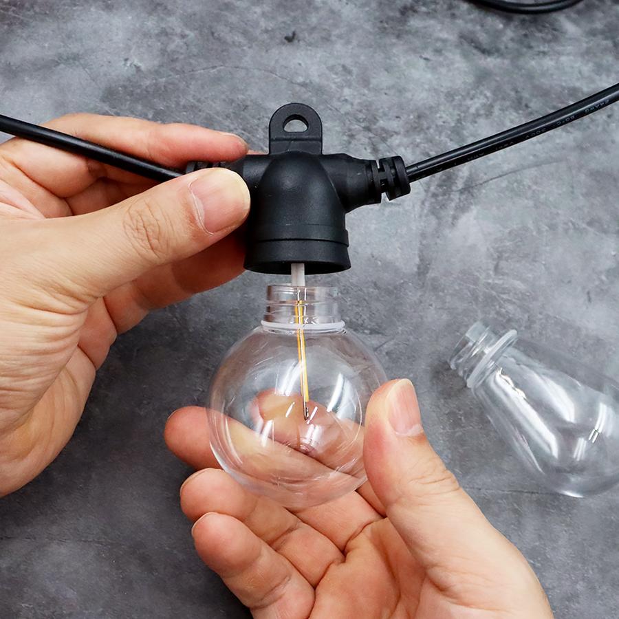 ソーラーライト 屋外 防水 明るい 充電式 ストリングライト LED リーネア専用 【球体カバー12個】柊 | Candor | 06