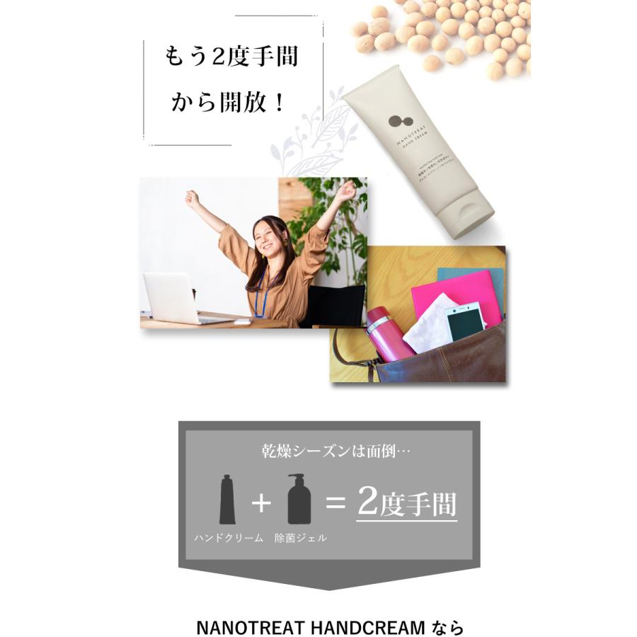 ナノトリート ハンドクリーム 80g 除菌 消臭 うるおい ウイルス対策 手荒れ ヒアルロン酸 コラーゲン ダイズ油脂肪酸 ナノソイコロイド 椚 | ブランド登録なし | 02