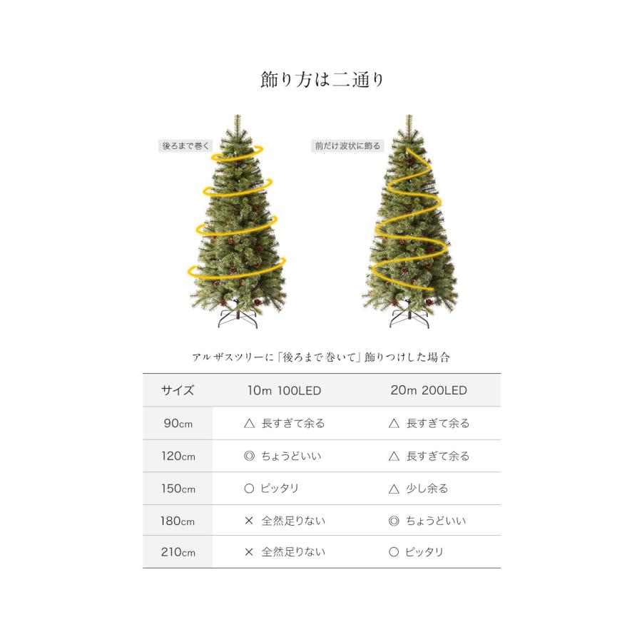 【公式 Alsace(R) 正規品】 LED 100/200球 AC電源 コンセント クリスマスイルミネーション タイマーON/OFF 屋外 柊 クリスマスツリー アルザス イルミネーション |  | 08