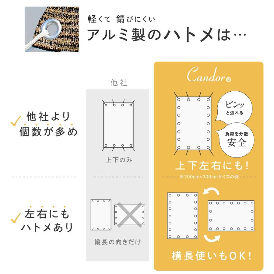 19週連続1位受賞【 品質で選ぶならCandor 】 日よけ シェード 【通気 200×300cm】 紫外線 94％カット UV対策 3m 大きいサイズ おしゃれ 屋外 柊 | Candor | 21