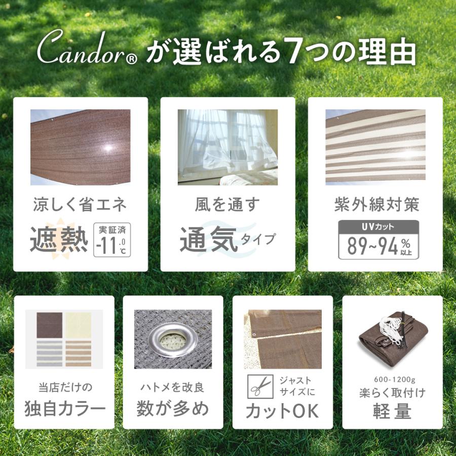 目隠し バルコニー シェード 日よけシェード  サンシェード 庭 オーニング  ベランダ フェンス 600×100cm 6m 紫外線 UV対策 省エネ キャンダーシェード 柊 | Candor | 07