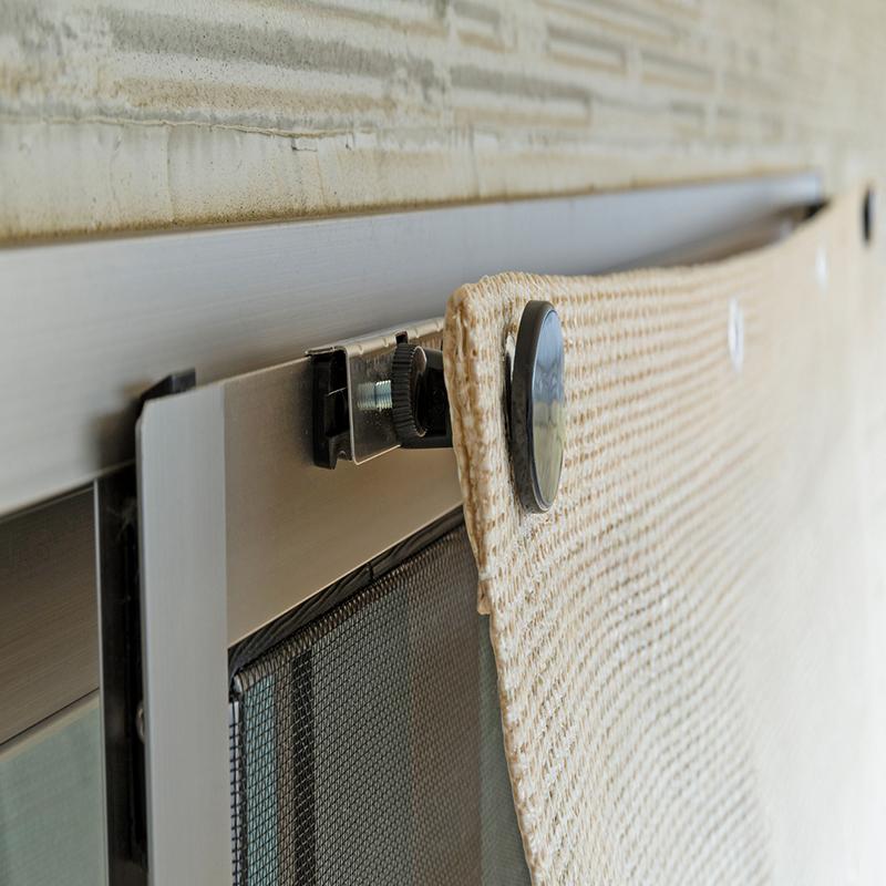 Candor(R)公式 日よけ シェード 取付金具【固定具 アルミサッシ用 2個】 オーニング用 ダイレクトフック 網戸にも対応 バルコニー オーニング 柊 | Candor | 09