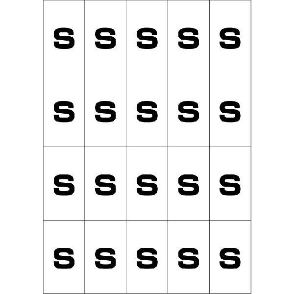 アルファベットsシール(黒)　20丁×5シート（小数100枚） | 