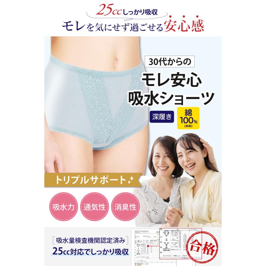 尿漏れパンツ 女性 綿 4枚セット 女性用 尿もれショーツ 吸水ショーツ 