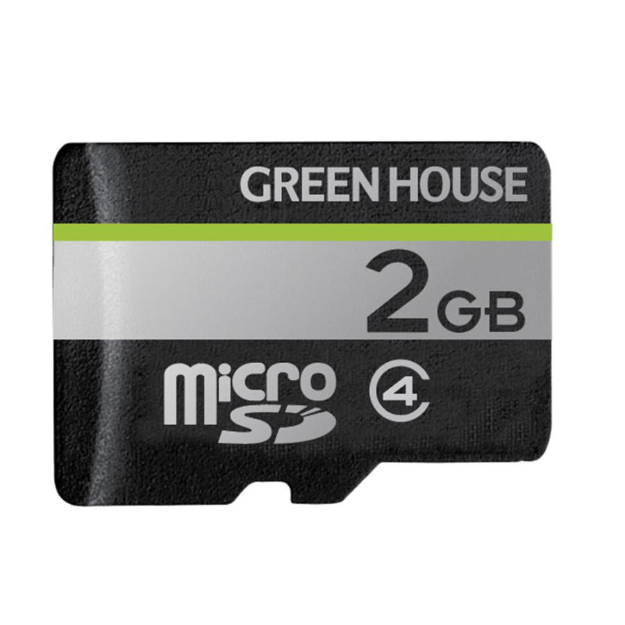 同梱可能 マイクロSDカード microSD 2GB ２ギガ SD変換アダプタ付き ケース付き  グリーンハウス GH-SDM-D2G 8035