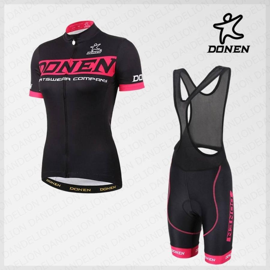 自転車 女性用 上下セット Donen サイクリングスーツ 春夏用 半袖