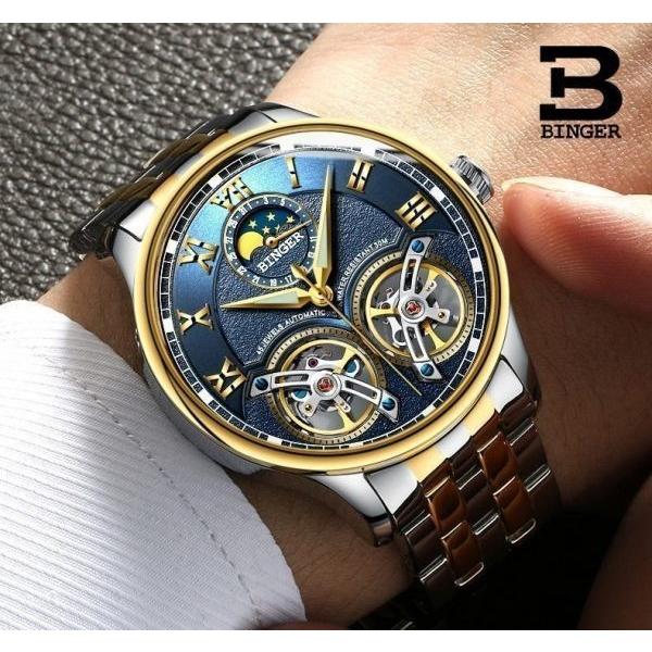 33 割引超安い品質 Bingerラグジュアリーブランド機械式メンズ腕時計スケルトンサファイアクリスタルメイト防水時計 ファッション腕時計 腕時計 アクセサリー Urbanfarminginstitute Org