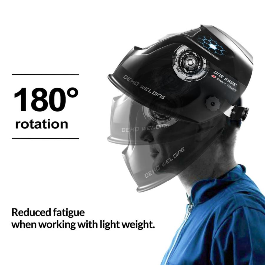 最高DEKOスカルソーラーオートダークニング調整範囲4 9-13 MIG 溶接レンズ DNS-980E MMA溶接機用電気溶接マスク ヘルメット  製造、工場用