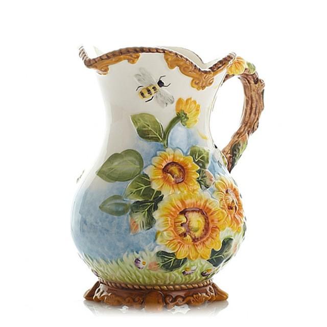 アメリカの太陽の花の花瓶セラミック花瓶の装飾品ヒマワリ水耕花瓶家の装飾アクセサリーR1905 Multi