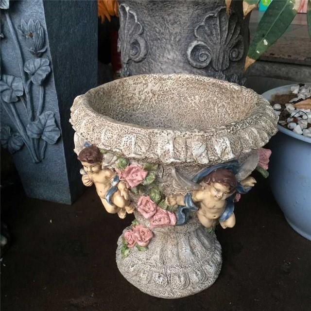 新しく着き Punched レトロ花瓶彫像3dキューピッドフラワーポットローマ柄フラワーグラス妖精天使彫刻装飾庭花瓶工芸r1246 花瓶 フラワースタンド