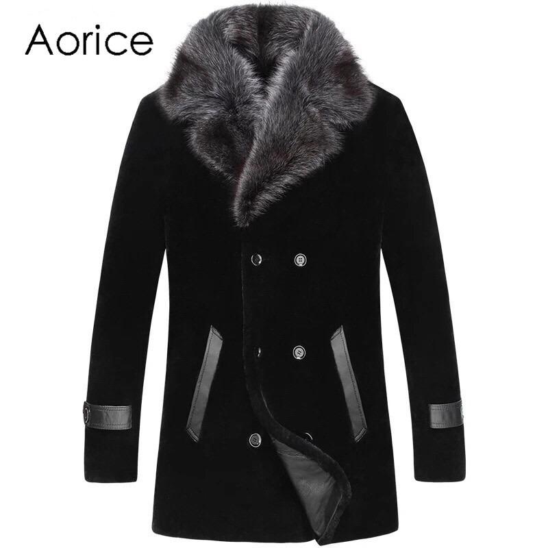 アウトレット送料無料 高品質 ウール100 本物毛皮コート メンズ高級中長セクションコート 高い素材 Www Aproniaperu Com