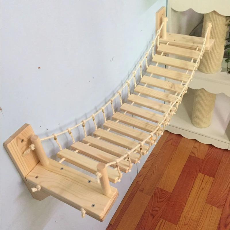 キャットウォーク DIY おしゃれ ステップ 吊り橋 ペット家具 90cm