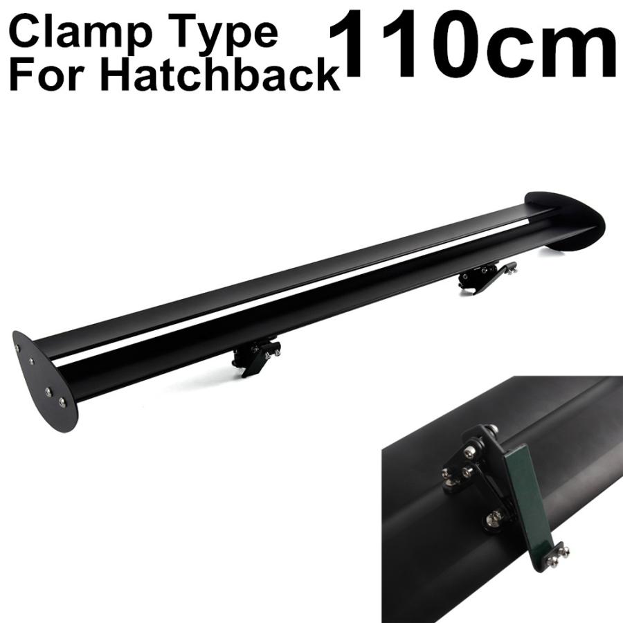 110 センチメートル 43 黒ユニバーサルダブルデッキハッチバック車 GT リア翼レーシングカースポイラー軽量アルミクランプトランクカバー