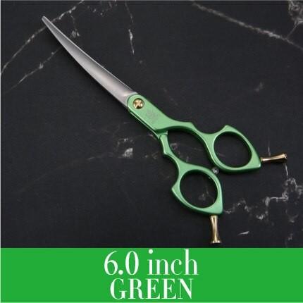 フェニスプロフェッショナルカラフルな6.5インチ湾曲グルーミングはさみペットシザー犬用猫 6.0 green(12665円)