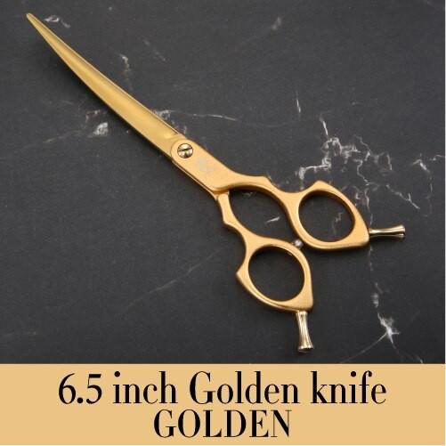 フェニスプロフェッショナルカラフルな6.5インチ湾曲グルーミングはさみペットシザー犬用猫 6.5 GK gold