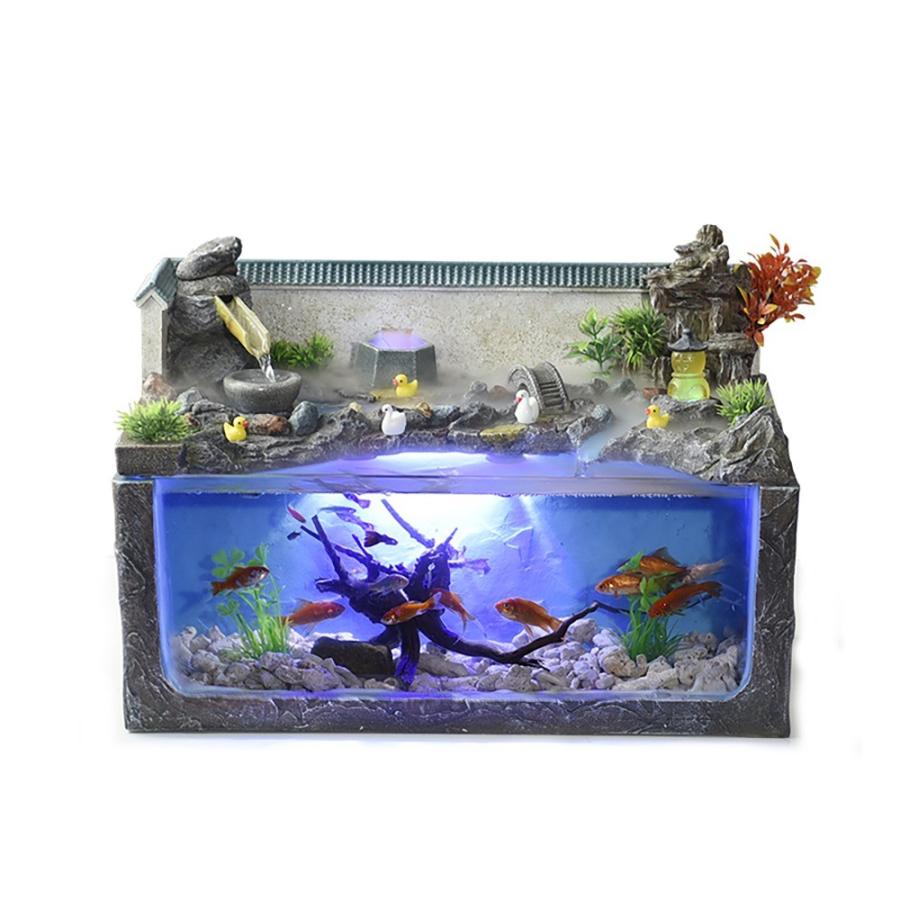 生態学的な水槽デスクトップホーム噴水風景水族館風水ホイール装飾品オフィス Rockery L 15l L44w24h29cm Fro Dlo 2274 ダンデライオン ヤフー店 通販 Yahoo ショッピング