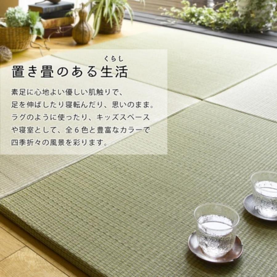 《 9枚セット 》 間があきにくい置き畳 フラッタ 滑り止め付き「四季」ブラウン  【メダリオン】 萩原 140166731