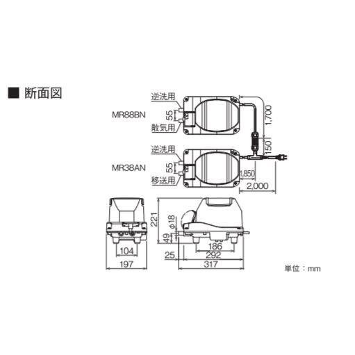 フジクリーン MR38AN/88BN フジクリーン 2口 タイマー付きブロワ