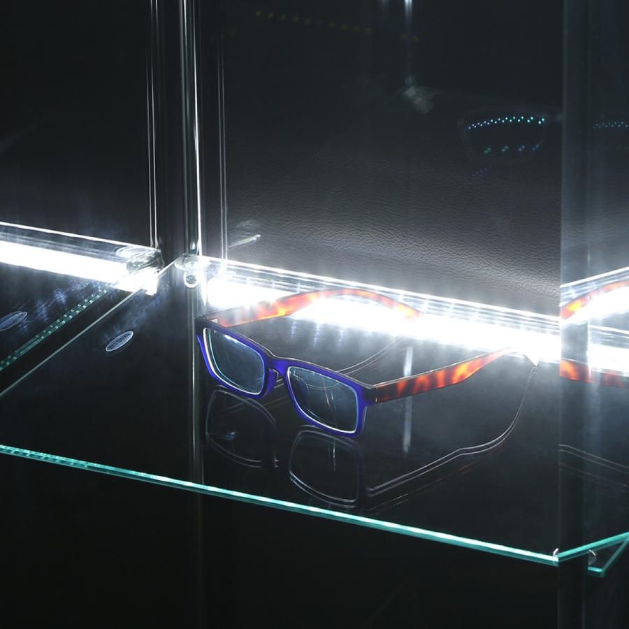 LED付き ガラスキャビネット 幅43cm 高さ162cm ブラック 【新品】【送料無料】(北海道 沖縄 離島は別途送料)_5