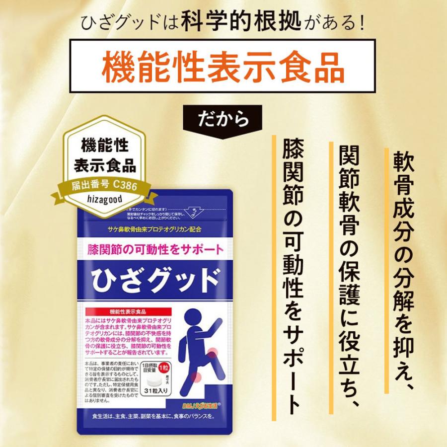 DMJえがお生活 関節ケア サプリ 1か月分 ひざグッド プロテオグリカン