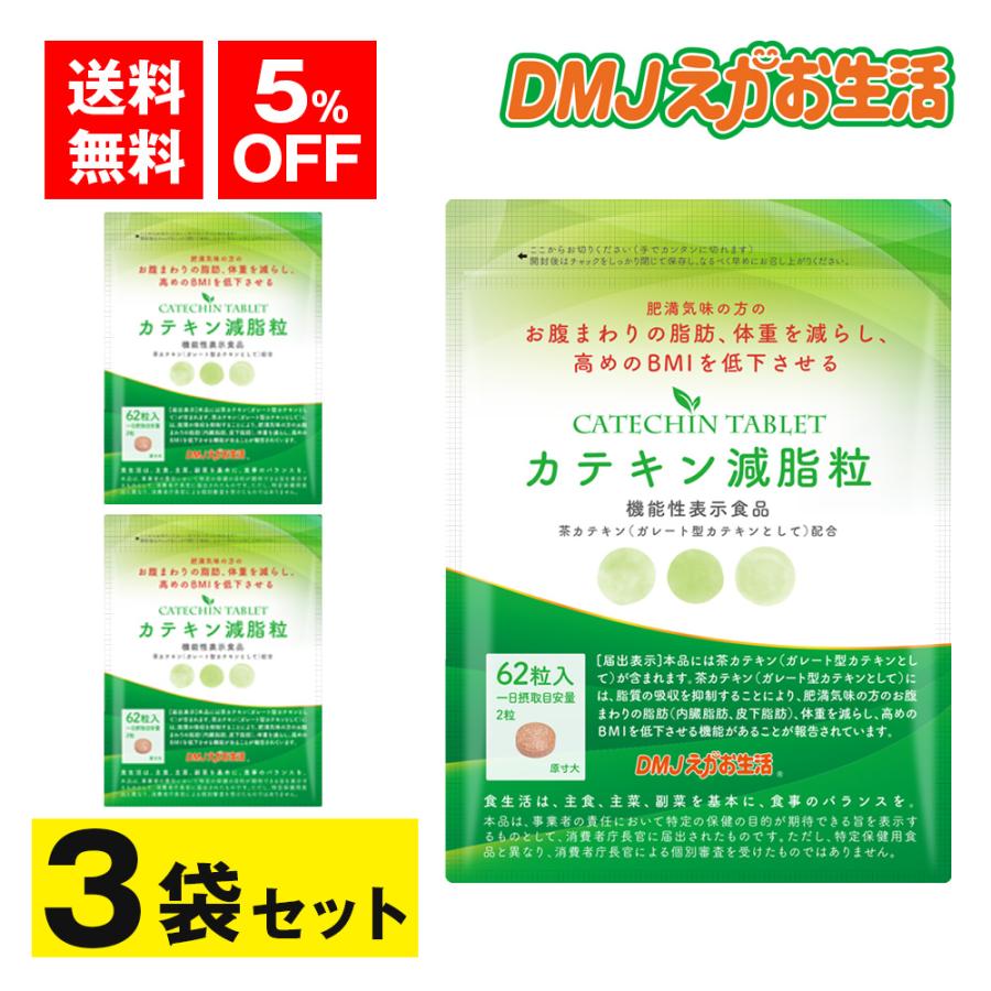 カテキン減脂粒  4袋 DMJえがお生活 【公式】 カテキン減脂粒 カテキンサプリ 茶カテキン