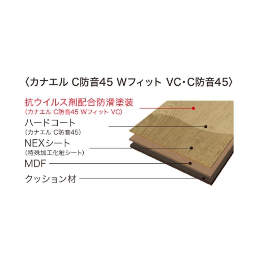 ノダフローリング  11.5mm カナエル C防音45 マンション用 防音床材 防音フロア C45S1 送料無料｜dmkenzaiichiba｜06