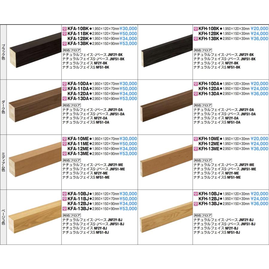 ①新品　未使用　長期在庫品　ノダ　上り框　長物　2950ｘ90ｘ150　玄関框　框　かまち　玄関　造作材 NODA（ノダ） 上がり框 付け框 ナチュラルフェイス対応 1950×120×70mm