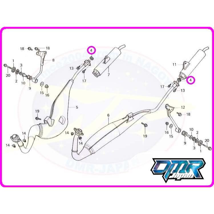 新品】 サイレンサーガスケット NSR250R MC16 MC18 MC21 MC28 18292