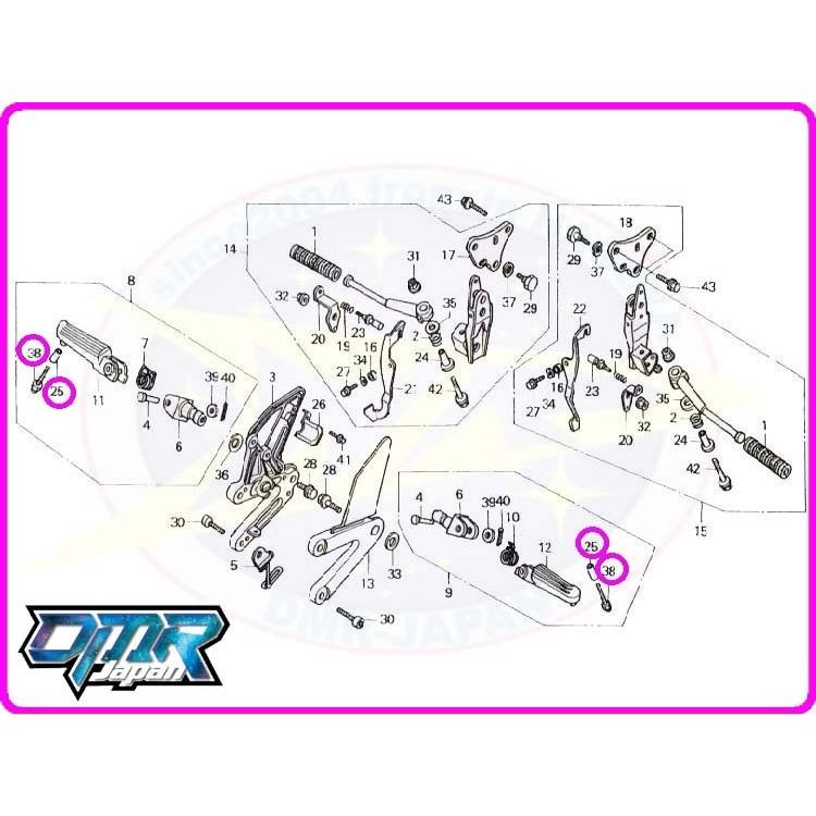新品】 ボルト＆カラー 代用品 (バンクセンサー/ステップ) NSR250R
