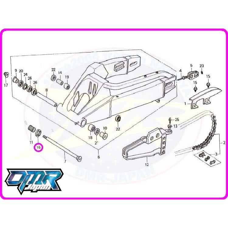 【新品】 ロックナット (ピボット/スイングアーム) NSR250R MC16 MC18 MC21｜dmr-japan