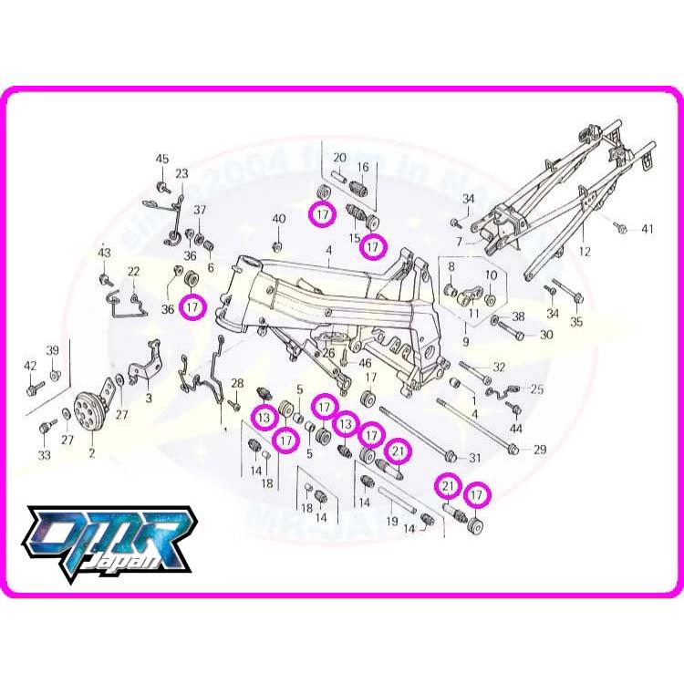 HONDA CBX1000エンジンマウントラバー90543-MA2-000 7点 新品】エンジンマウントラバー MC18 MC21 MC28 50212-KV3-680 50216