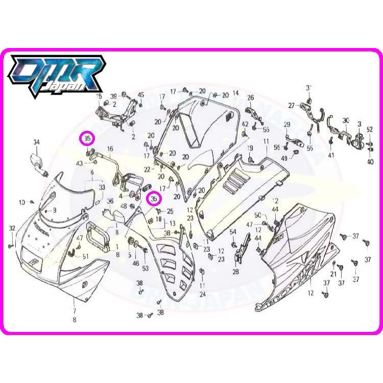 新品】 バックミラーマウントラバー 88112-kv3-830 MC18 MC21 MC28