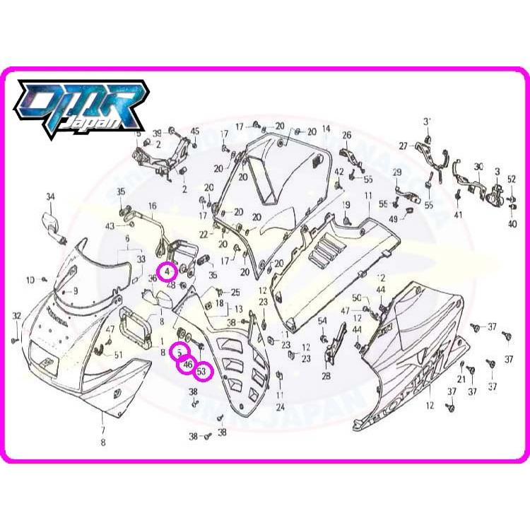 新品】 ボルト＆ラバーセット (ミラーステー) NSR250R MC21 MC28 MC18
