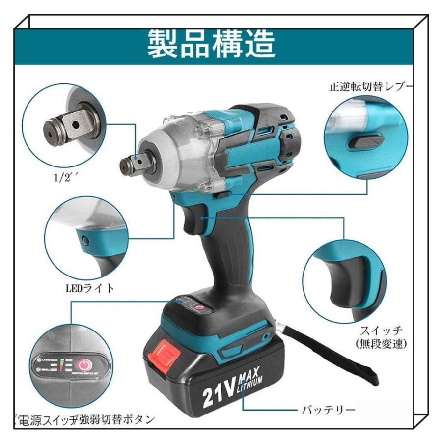最新入荷！1台多役 併用電動工具セット タイヤ交換 21V 電動ド