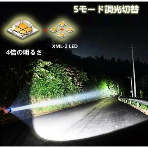 懐中電灯 LED 強力 軍用 小型 最強 充電式 充電 防水 ランタン USB充電式 防災 軍用 アウトドア 登山 釣り ledライト｜dn-store｜03