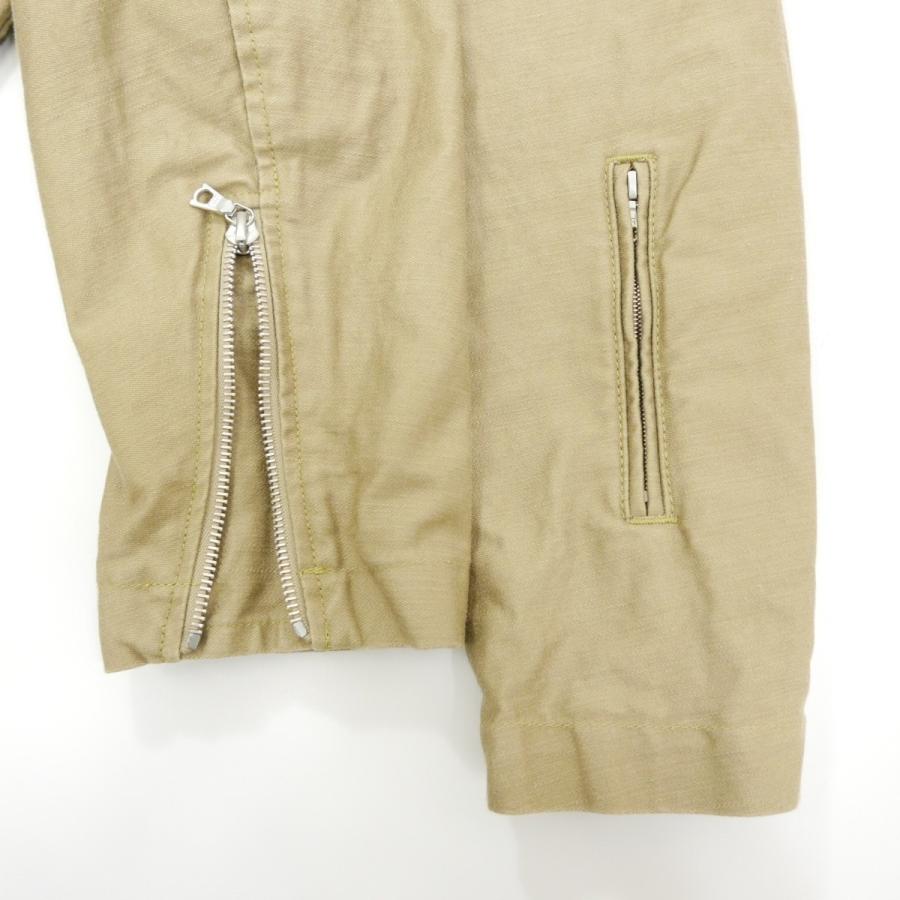 SOPHNET. ソフネット SOPH ソフ コットン ダブルジップ シングル ライダース ジャケット ブルゾン KHAKI M｜dndiversion｜04