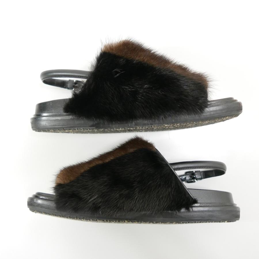 MARNI マルニ MINK FUR FUSBETT SANDAL ミンク ファー付き レザー 