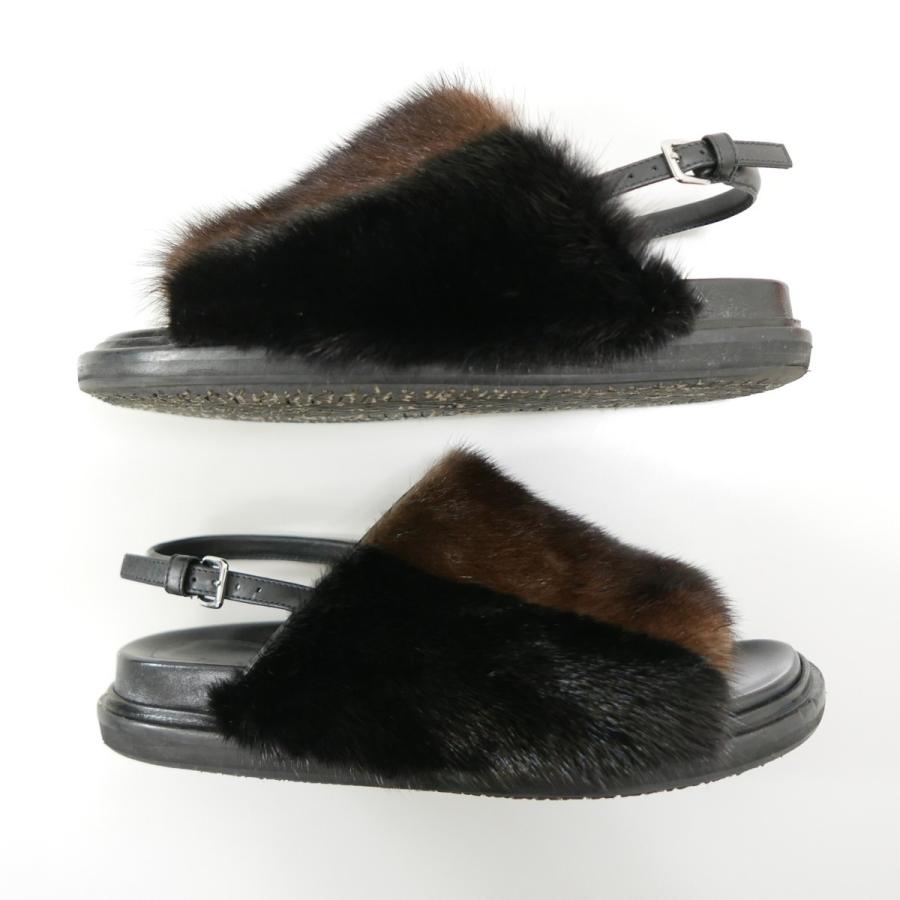 MARNI マルニ MINK FUR FUSBETT SANDAL ミンク ファー付き レザー 