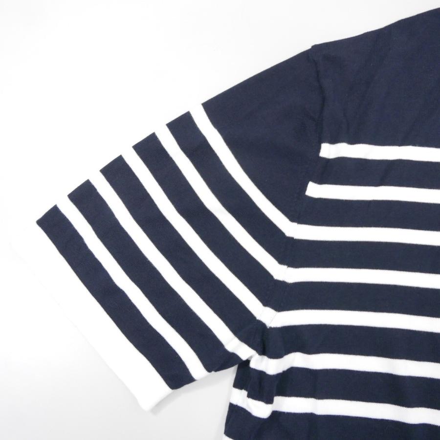 TAKAHIROMIYASHITA The SoloIst. ザ ソロイスト 16g crewneck s/s border st. sweater. コットン 半袖 パネル ボーダー ニット NAVY 44｜dndiversion｜03