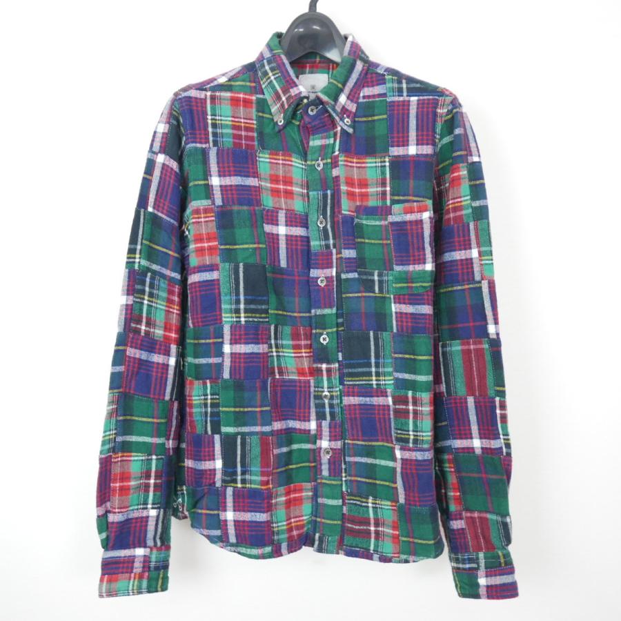 uniform experiment PATCH WORK FLANNEL CHECK B.D SHIRT コットン