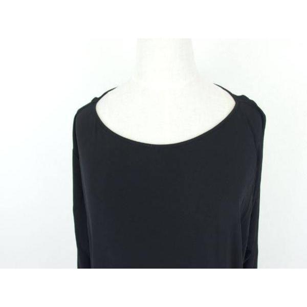 LANVIN 変形 ワンピース 34 LANVIN（ランバン） LANVIN PARIS レーヨン 長袖 変形 ドレープ ロング