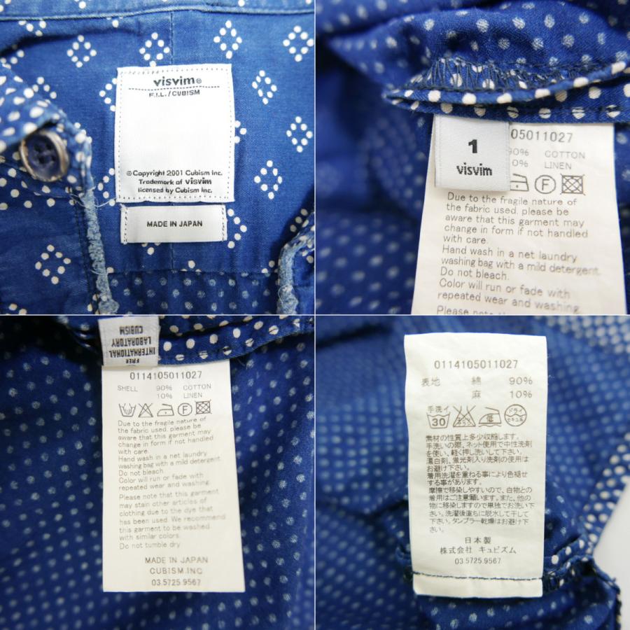 visvim（ヴィズヴィム） ビズビム KERCHIEF DOTS TUNIC SHIRT リネン混