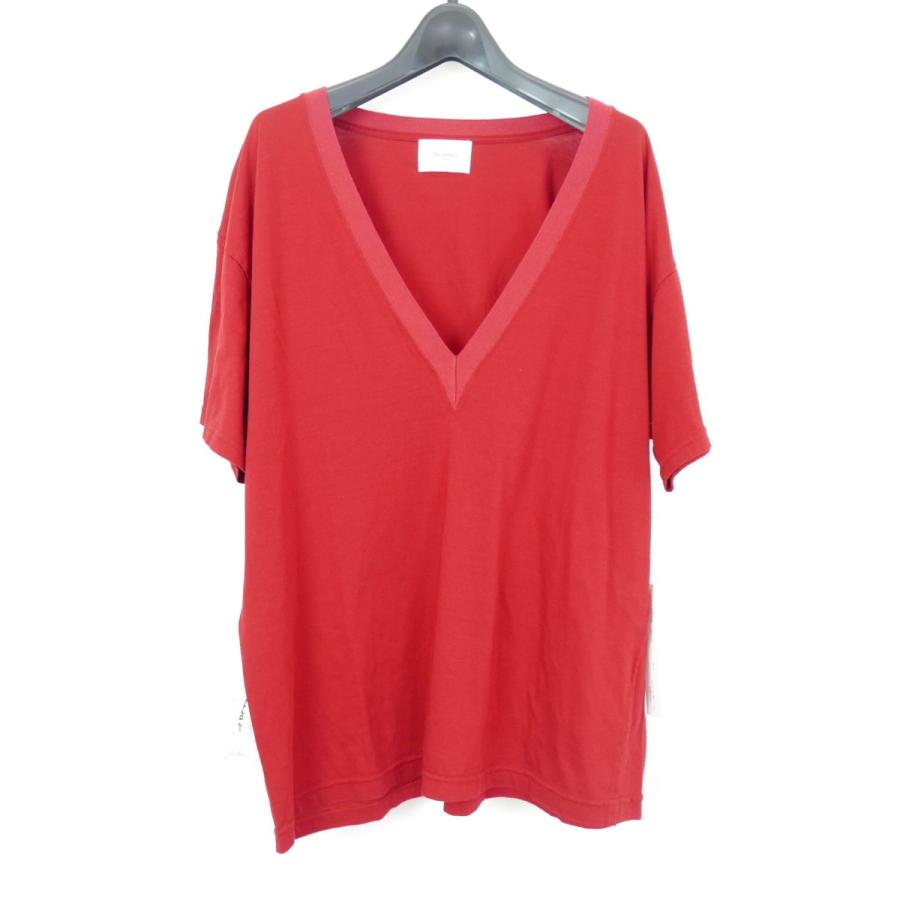 The Letters 18SS ザ レターズ V NECK STRAP T-SHIRT RED メッセージ 