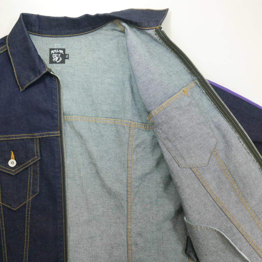 ジャケット・アウター FULL-BK LINE DENIM ZIP JACKET & PANTS FULL-BK 18SS フルビーケー ZIP PRINT LINE DENIM JACKET INDIGO
