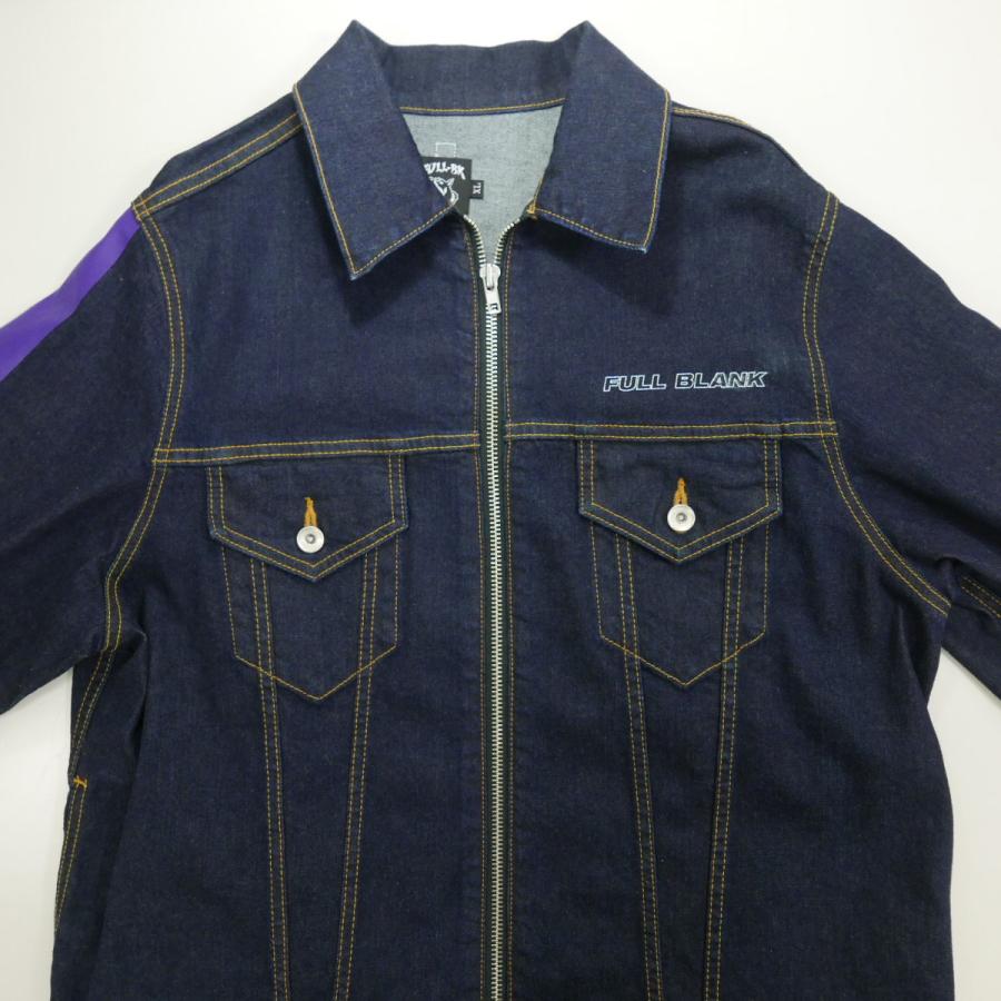ジャケット・アウター FULL-BK LINE DENIM ZIP JACKET & PANTS FULL-BK 18SS フルビーケー ZIP PRINT LINE DENIM JACKET INDIGO