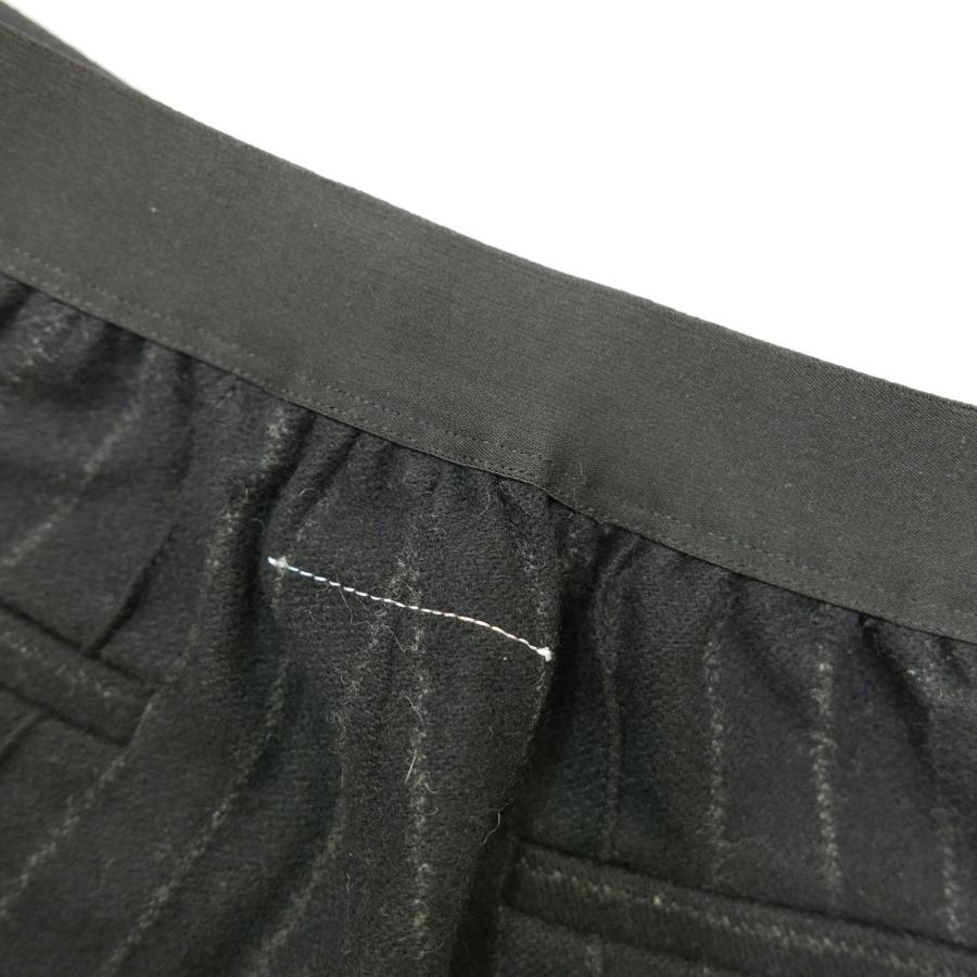 MM6 エムエム6 ウール ストライプ ワイド クロップド トラウザーズ 