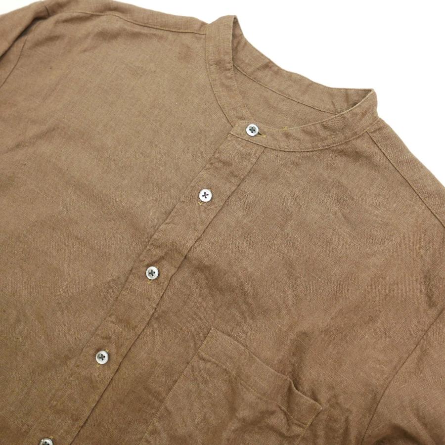 SOPHNET. 21SS ソフネット LINEN BAGGY BAND COLLAR SHIRT リネン 
