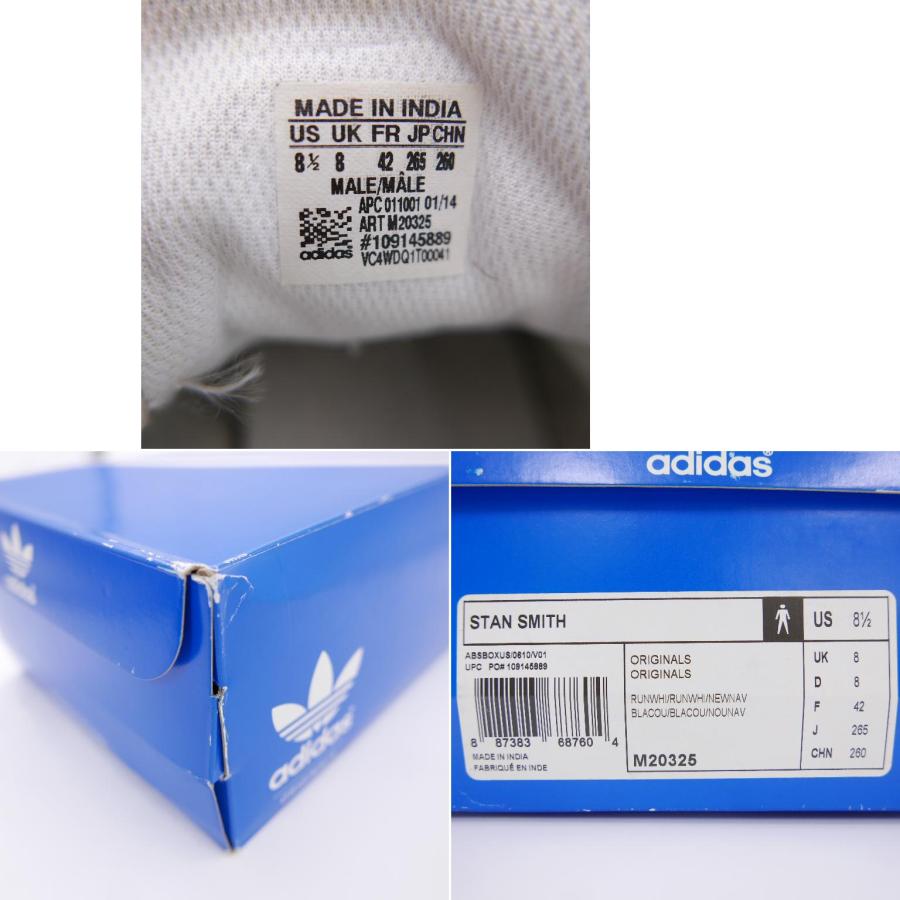 adidas アディダス スタンスミス ローカット スニーカー シューズ靴 白紺 WHITE/NAVY  26.5cm M20325｜dndiversion｜09