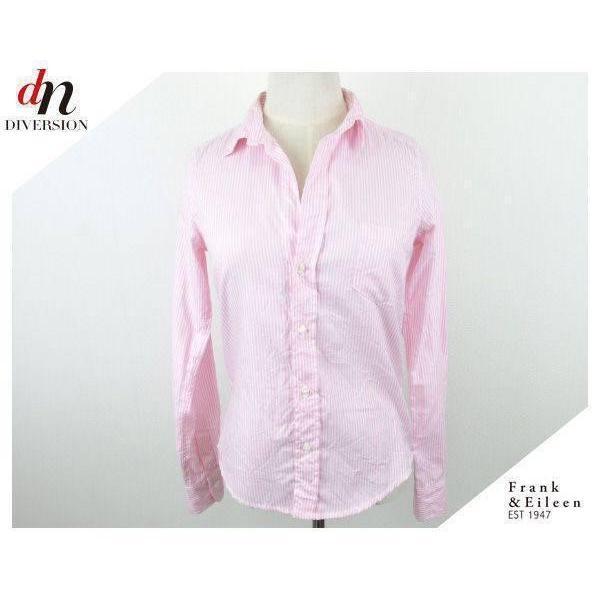 Frank & Eileen フランクアンドアイリーン コットン 長袖 ストライプ シャツ PINK XXS