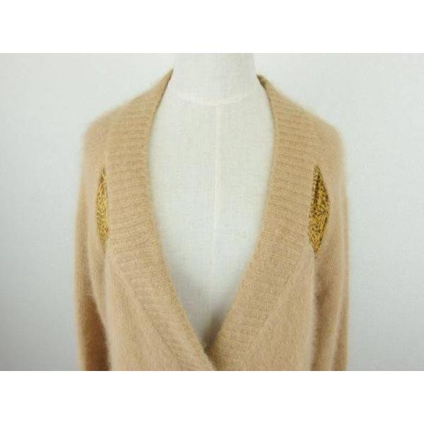 12AW 12FW archi アーキ PULLOSARA KNIT CARDIGAN アンゴラ混 長袖 バック 切り替え Vネック ニット カーディガン BEIGE M｜dndiversion｜04